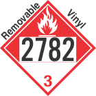 Combustible Class 3 UN2782 Removable Vinyl DOT Placard