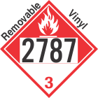 Combustible Class 3 UN2787 Removable Vinyl DOT Placard