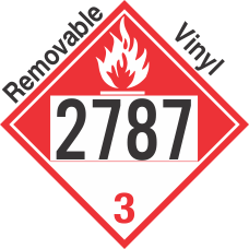 Combustible Class 3 UN2787 Removable Vinyl DOT Placard
