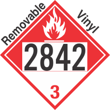 Combustible Class 3 UN2842 Removable Vinyl DOT Placard