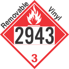 Combustible Class 3 UN2943 Removable Vinyl DOT Placard