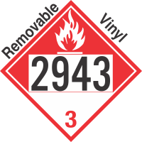 Combustible Class 3 UN2943 Removable Vinyl DOT Placard