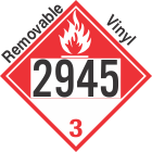 Combustible Class 3 UN2945 Removable Vinyl DOT Placard