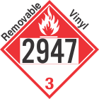 Combustible Class 3 UN2947 Removable Vinyl DOT Placard