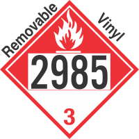 Combustible Class 3 UN2985 Removable Vinyl DOT Placard