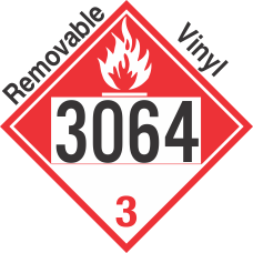 Combustible Class 3 UN3064 Removable Vinyl DOT Placard