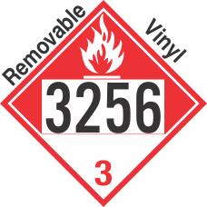 Combustible Class 3 UN3256 Removable Vinyl DOT Placard