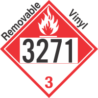 Combustible Class 3 UN3271 Removable Vinyl DOT Placard