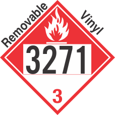 Combustible Class 3 UN3271 Removable Vinyl DOT Placard
