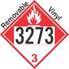 Combustible Class 3 UN3273 Removable Vinyl DOT Placard