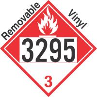 Combustible Class 3 UN3295 Removable Vinyl DOT Placard