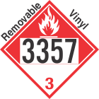 Combustible Class 3 UN3357 Removable Vinyl DOT Placard