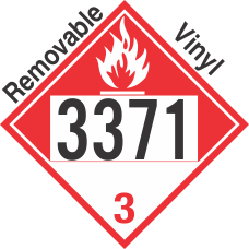 Combustible Class 3 UN3371 Removable Vinyl DOT Placard