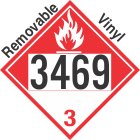 Combustible Class 3 UN3469 Removable Vinyl DOT Placard