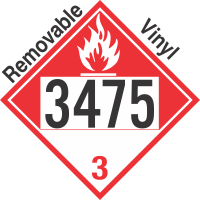 Combustible Class 3 UN3475 Removable Vinyl DOT Placard