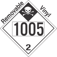 Inhalation Hazard Class 2.3 UN1005 Removable Vinyl DOT Placard