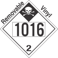 Inhalation Hazard Class 2.3 UN1016 Removable Vinyl DOT Placard