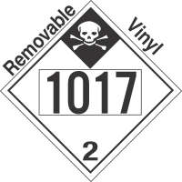 Inhalation Hazard Class 2.3 UN1017 Removable Vinyl DOT Placard