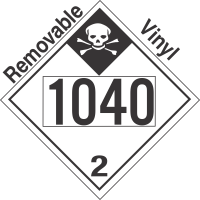 Inhalation Hazard Class 2.3 UN1040 Removable Vinyl DOT Placard