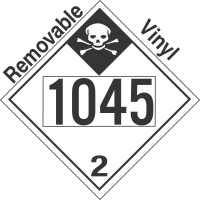 Inhalation Hazard Class 2.3 UN1045 Removable Vinyl DOT Placard