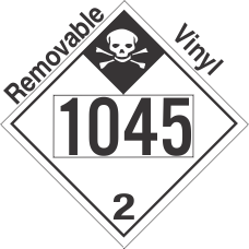 Inhalation Hazard Class 2.3 UN1045 Removable Vinyl DOT Placard
