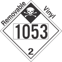 Inhalation Hazard Class 2.3 UN1053 Removable Vinyl DOT Placard