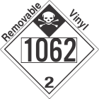 Inhalation Hazard Class 2.3 UN1062 Removable Vinyl DOT Placard