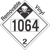 Inhalation Hazard Class 2.3 UN1064 Removable Vinyl DOT Placard