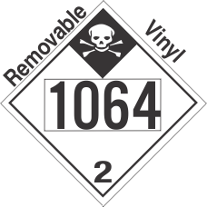 Inhalation Hazard Class 2.3 UN1064 Removable Vinyl DOT Placard