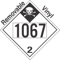 Inhalation Hazard Class 2.3 UN1067 Removable Vinyl DOT Placard