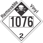 Inhalation Hazard Class 2.3 UN1076 Removable Vinyl DOT Placard