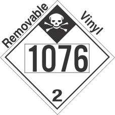 Inhalation Hazard Class 2.3 UN1076 Removable Vinyl DOT Placard
