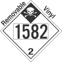 Inhalation Hazard Class 2.3 UN1582 Removable Vinyl DOT Placard