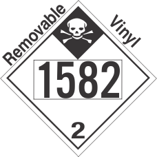 Inhalation Hazard Class 2.3 UN1582 Removable Vinyl DOT Placard