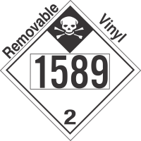 Inhalation Hazard Class 2.3 UN1589 Removable Vinyl DOT Placard