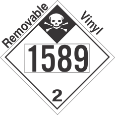 Inhalation Hazard Class 2.3 UN1589 Removable Vinyl DOT Placard