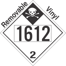 Inhalation Hazard Class 2.3 UN1612 Removable Vinyl DOT Placard