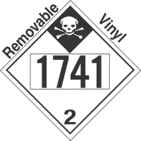 Inhalation Hazard Class 2.3 UN1741 Removable Vinyl DOT Placard