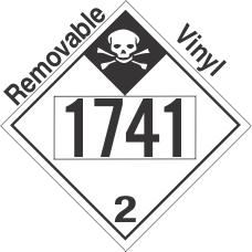 Inhalation Hazard Class 2.3 UN1741 Removable Vinyl DOT Placard