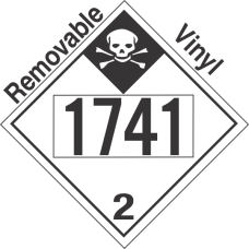 Inhalation Hazard Class 2.3 UN1741 Removable Vinyl DOT Placard