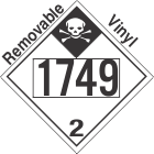 Inhalation Hazard Class 2.3 UN1749 Removable Vinyl DOT Placard
