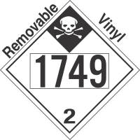 Inhalation Hazard Class 2.3 UN1749 Removable Vinyl DOT Placard