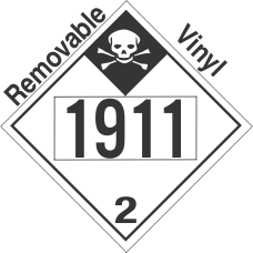 Inhalation Hazard Class 2.3 UN1911 Removable Vinyl DOT Placard