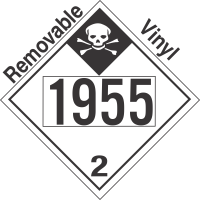 Inhalation Hazard Class 2.3 UN1955 Removable Vinyl DOT Placard