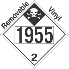 Inhalation Hazard Class 2.3 UN1955 Removable Vinyl DOT Placard