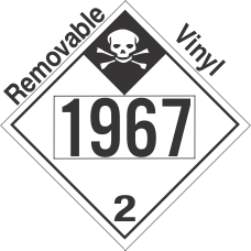Inhalation Hazard Class 2.3 UN1967 Removable Vinyl DOT Placard