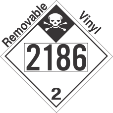 Inhalation Hazard Class 2.3 UN2186 Removable Vinyl DOT Placard