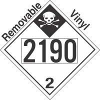 Inhalation Hazard Class 2.3 UN2190 Removable Vinyl DOT Placard