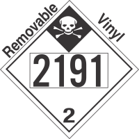 Inhalation Hazard Class 2.3 UN2191 Removable Vinyl DOT Placard