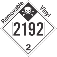 Inhalation Hazard Class 2.3 UN2192 Removable Vinyl DOT Placard